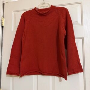 Lands End Women’s Dark Rust Colored Roll Neck Sweater Size Large L